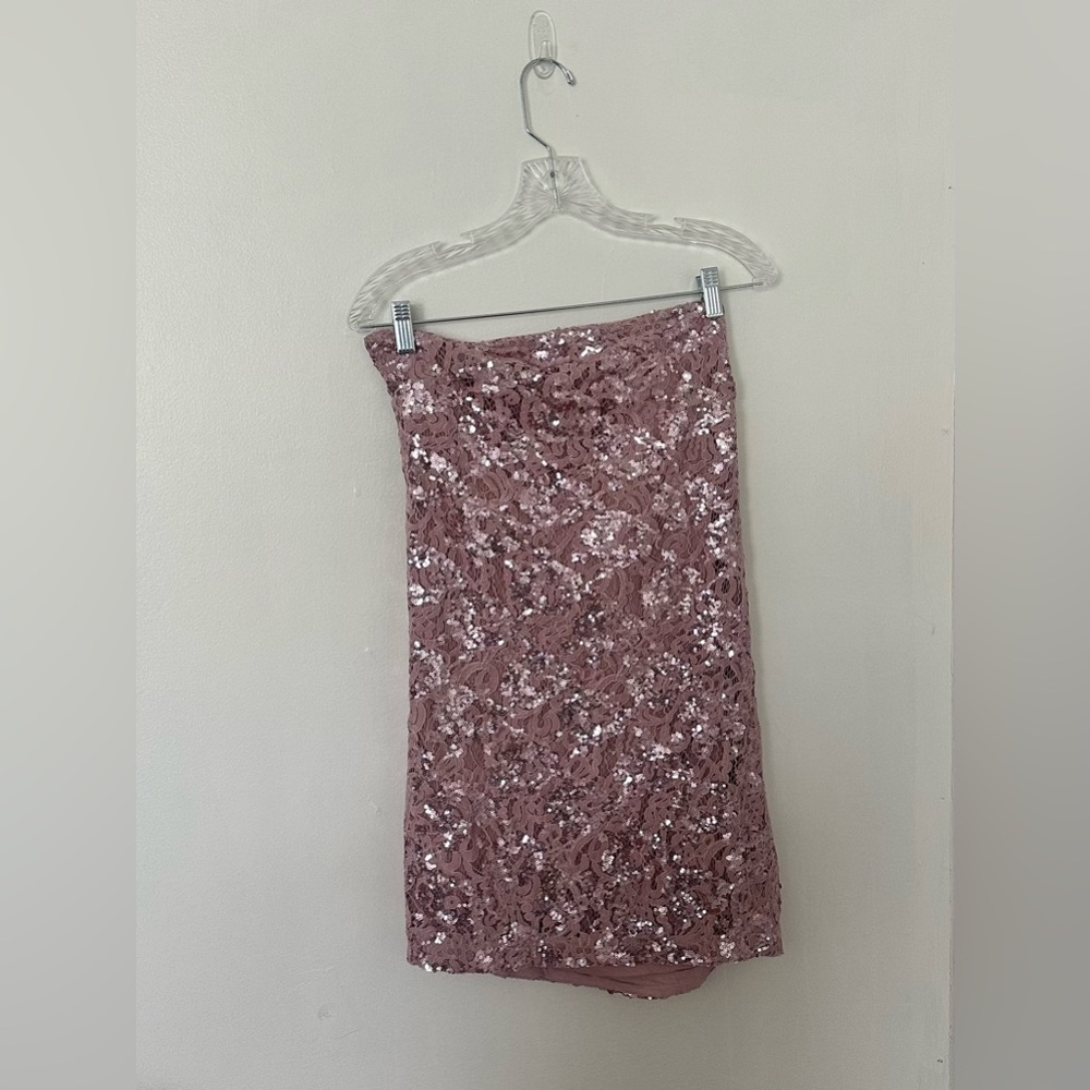 Free People Sequin Lace Mini Dress - Pink